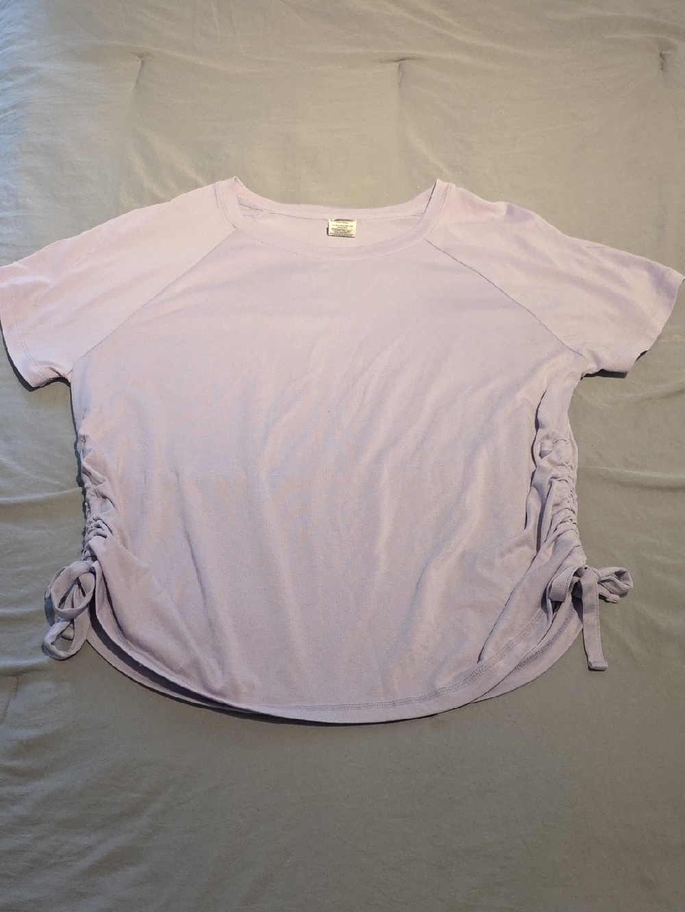 Avia Lavender Side-Tie Short Sleeve Top